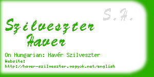 szilveszter haver business card