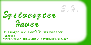 szilveszter haver business card